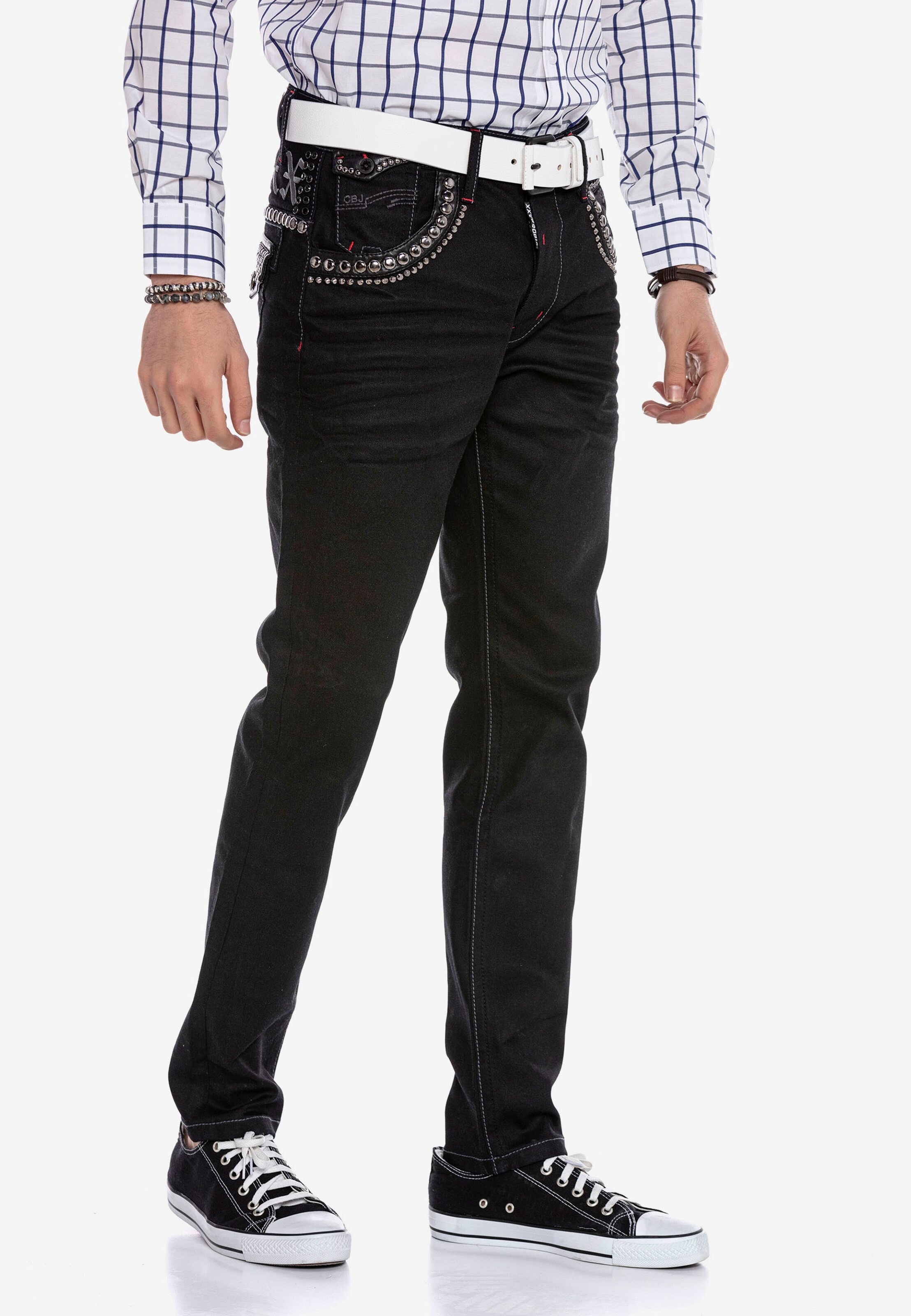 Männer Große Größen CIPO & BAXX Jeans in Schwarz - GN37199