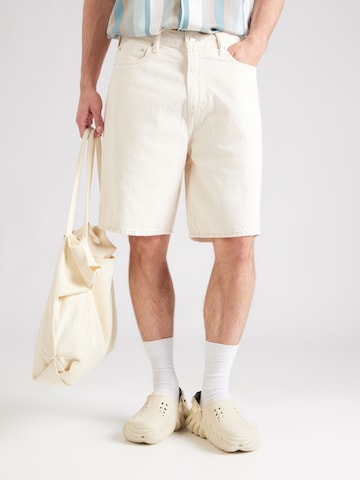 Abercrombie & Fitch Baggy Farkut värissä valkoinen: etupuoli
