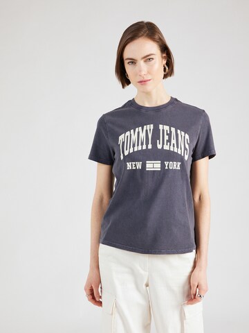 zils Tommy Jeans T-Krekls 'Varsity': no priekšpuses
