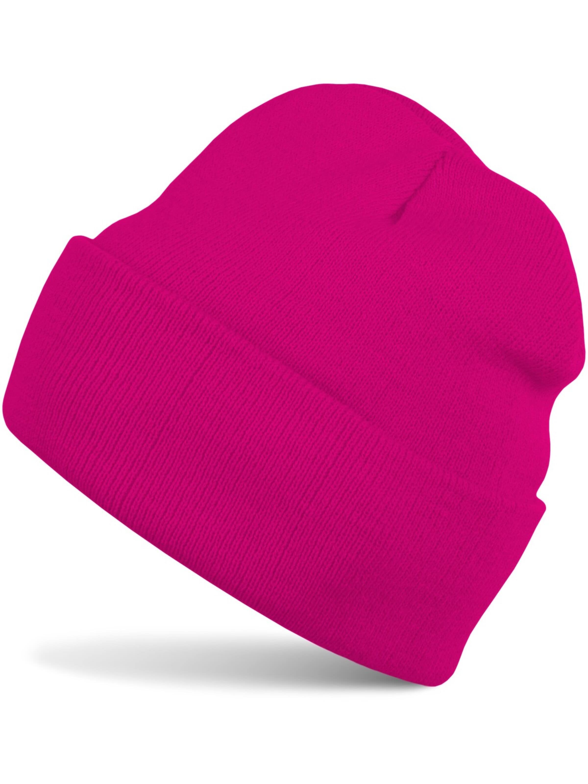 styleBREAKER Beanie 'Kinder Strickmütze mit Krempe' in Pink: front