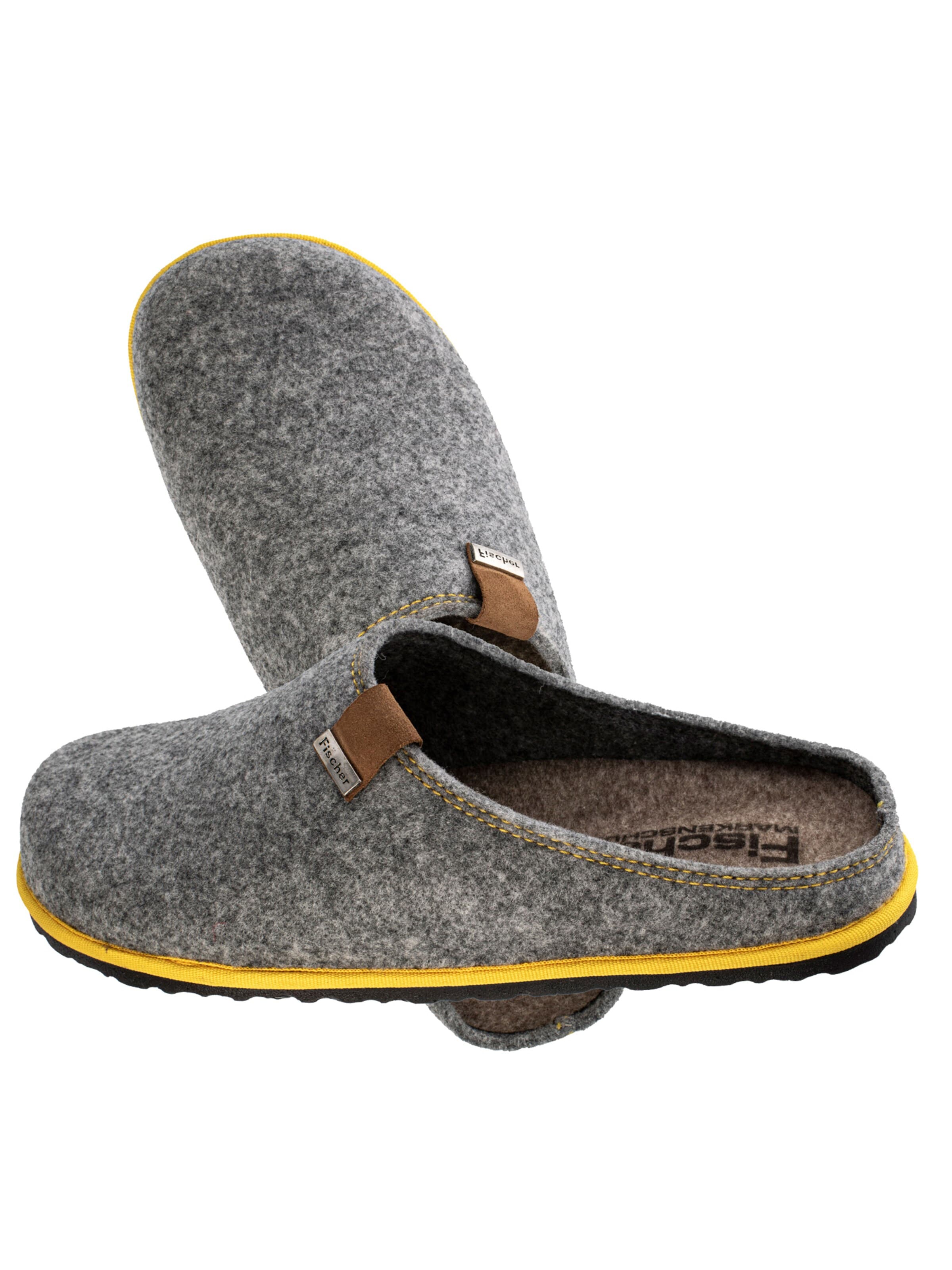 Fischer Markenschuh Slippers 'Helge' in Grey