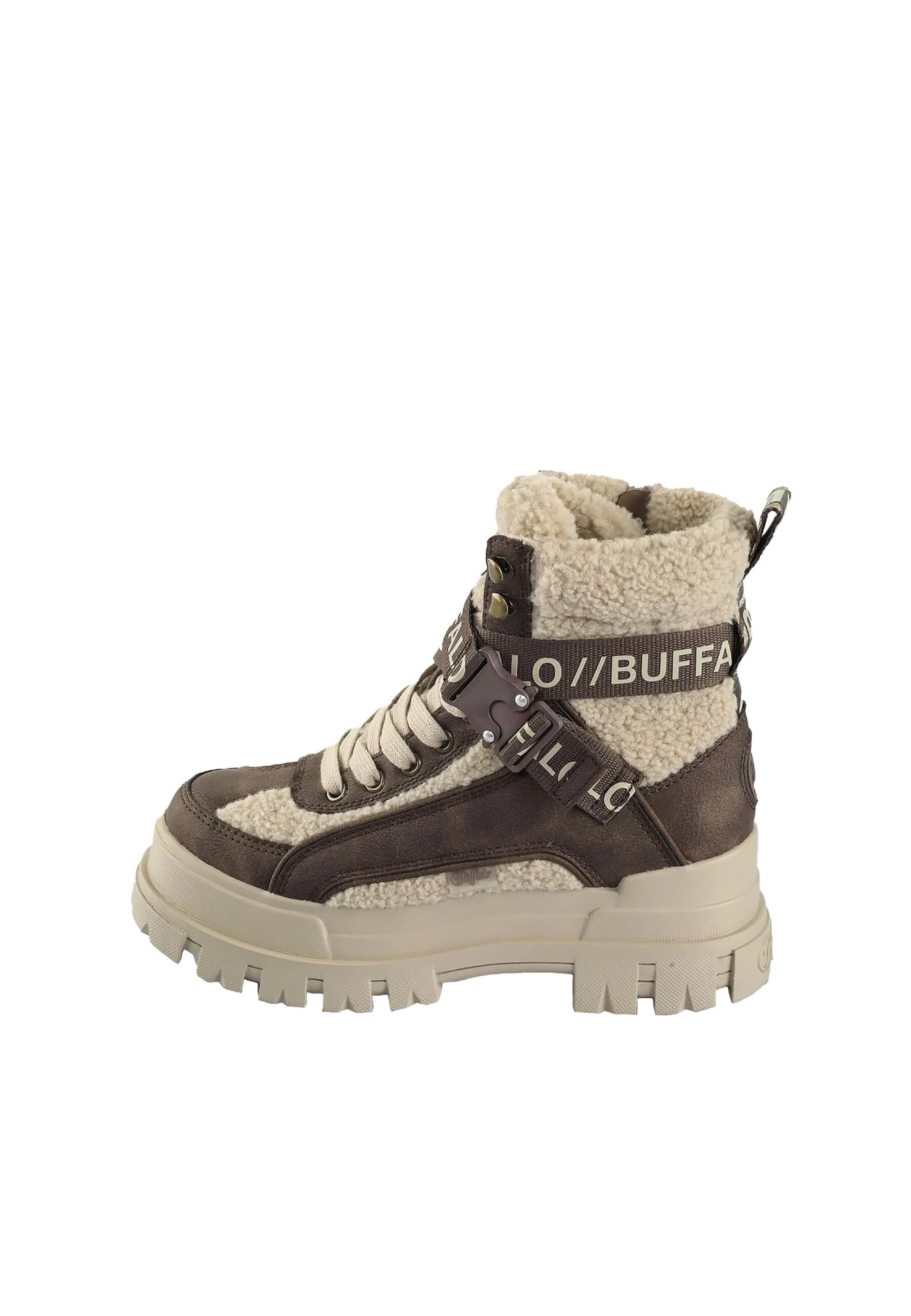 BUFFALO Lace-up bootie 'Aspha Com1' in Brown: front