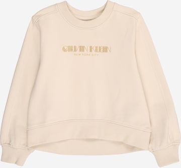 Calvin Klein Jeans Mikina – béžová: přední strana