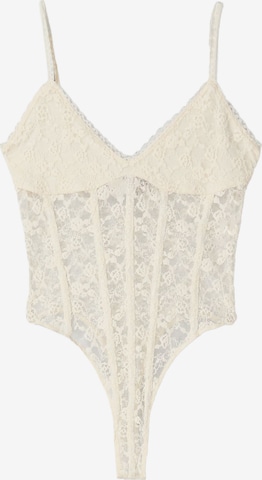Bershka Bodysuit in Beige: front