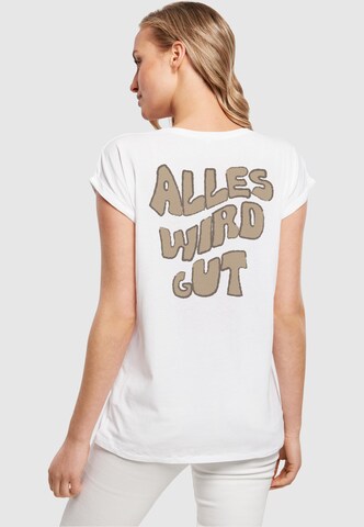 Merchcode T-Shirt 'Alles Wird Gut' in Weiß: Vorderseite