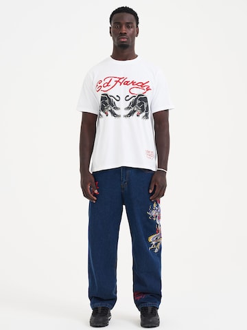 Ed Hardy Póló 'Double-Panther' - fehér