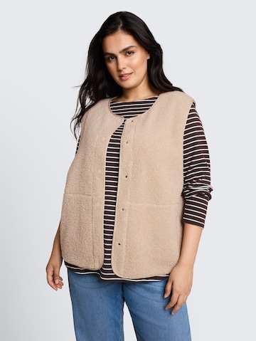 Tom Tailor Women + Vest in Beige: front
