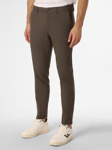 DRYKORN Slim fit Chino Pants 'Mad' in Brown: front