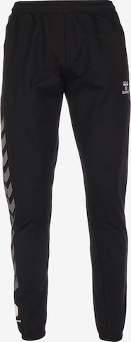 Hummel Tapered Workout Pants in Black: front