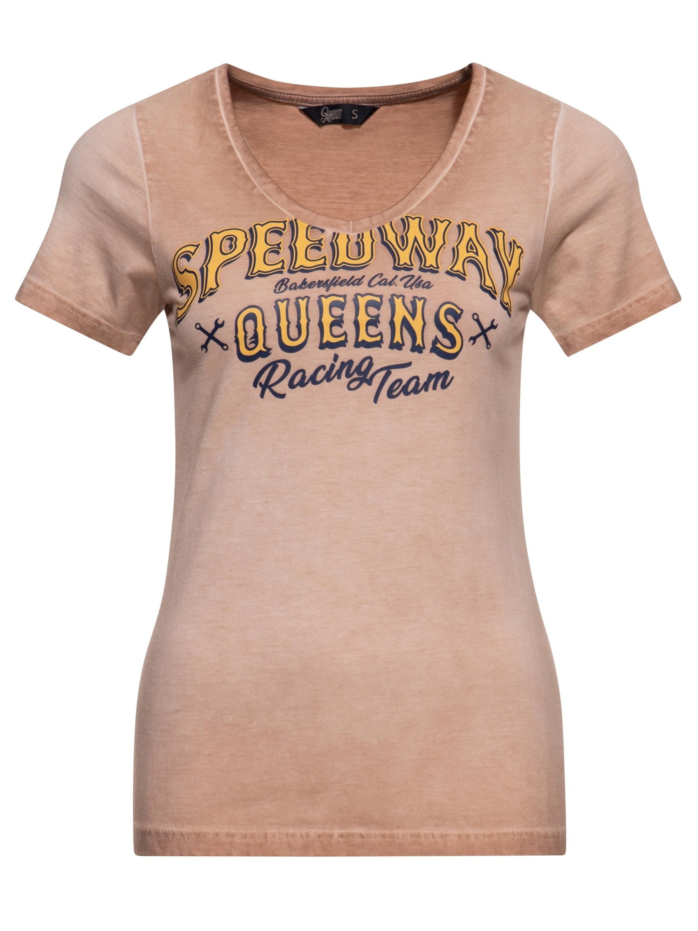 Queen Kerosin Shirt 'Speedway Queens' in Brown: front