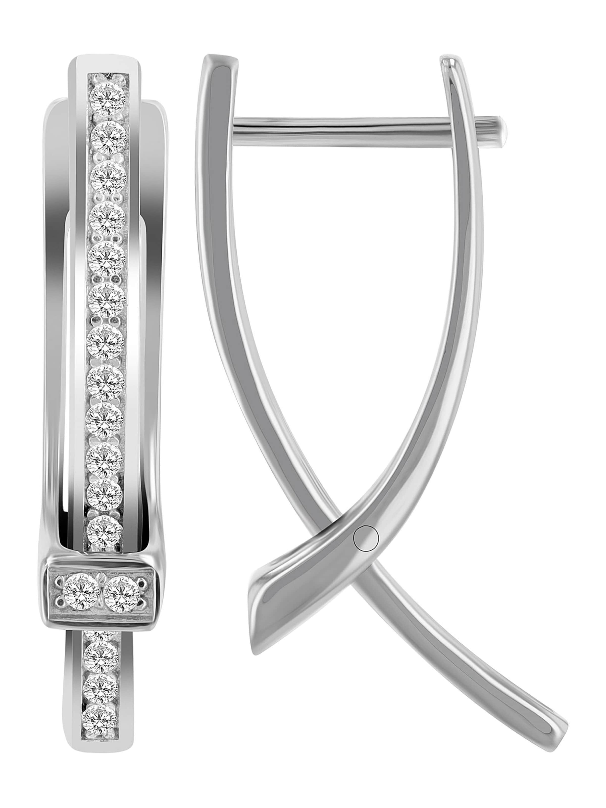 Akzent Earrings 'Aurela, 925 Sterlingsilber, langlebig' in Silver: front