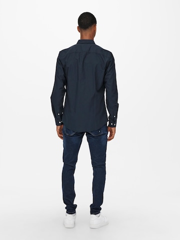 Coupe regular Chemise 'Neil' Only & Sons en bleu