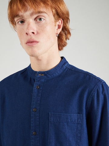 BLEND Regular fit Button Up Shirt in Blue