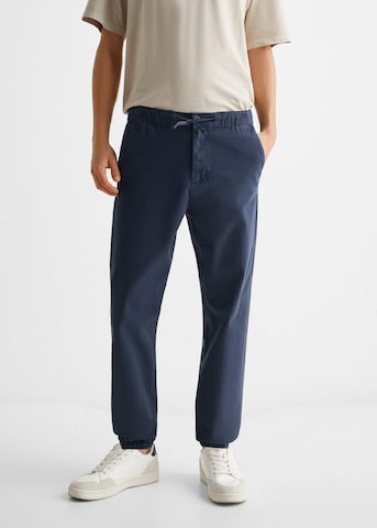 MANGO TEEN Tapered Pants in Blue: front