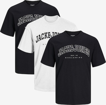 JACK & JONES Shirt 'Caleb Varsity' in Schwarz: Vorderseite