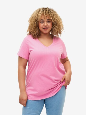 T-shirt Zizzi en rose : devant