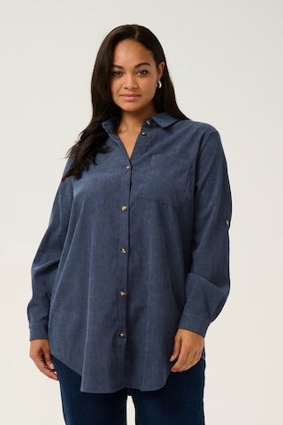 KAFFE CURVE Bluse 'Verana ' in Blau: Vorderseite