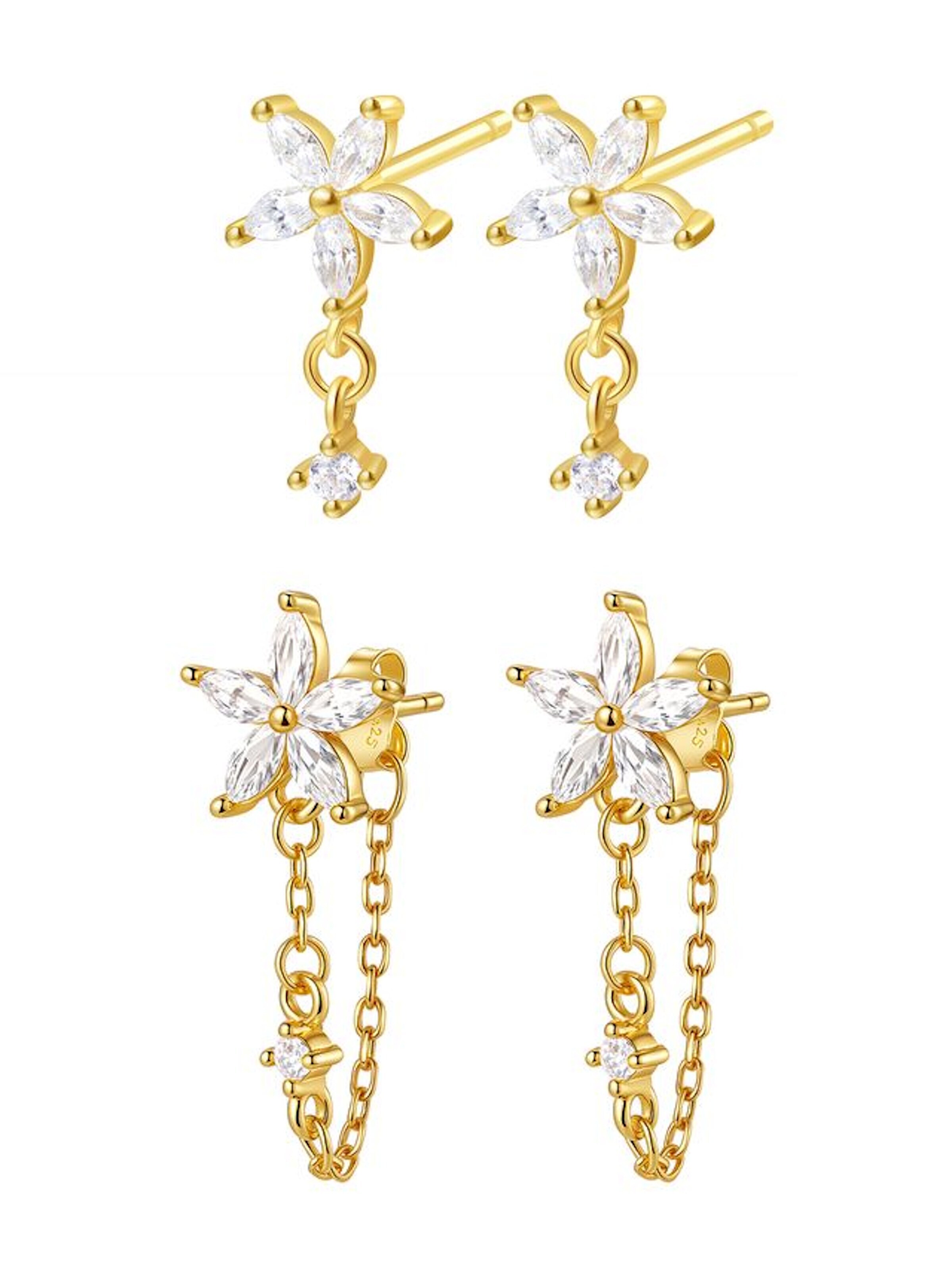 Hey Happiness Earrings 'Daisy Glow' in Gold: front