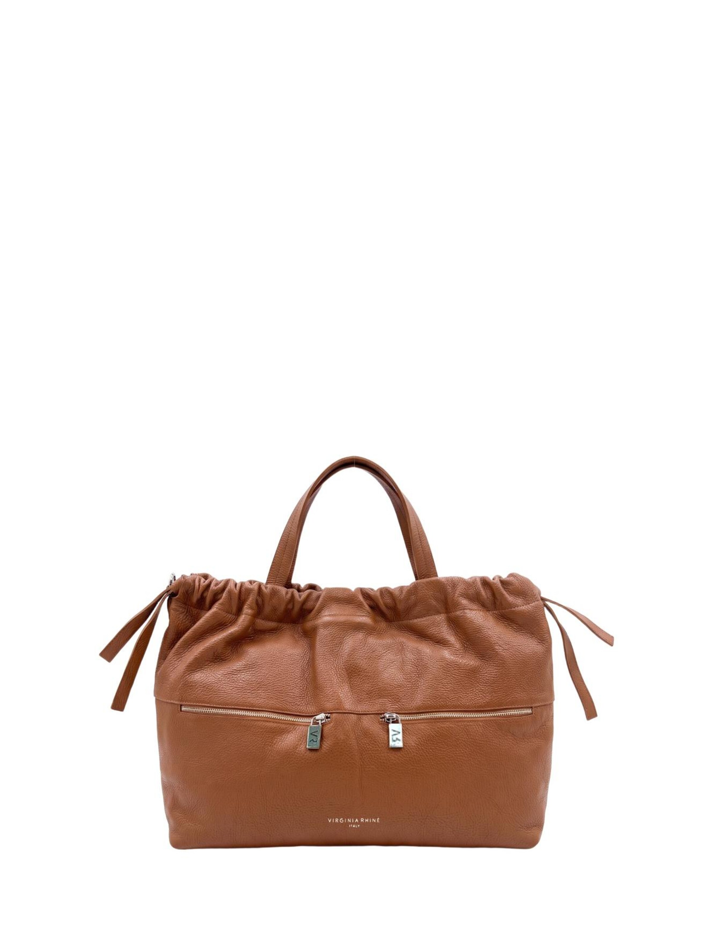 Borsa a spalla di Virginia Rhinè in marrone: frontale