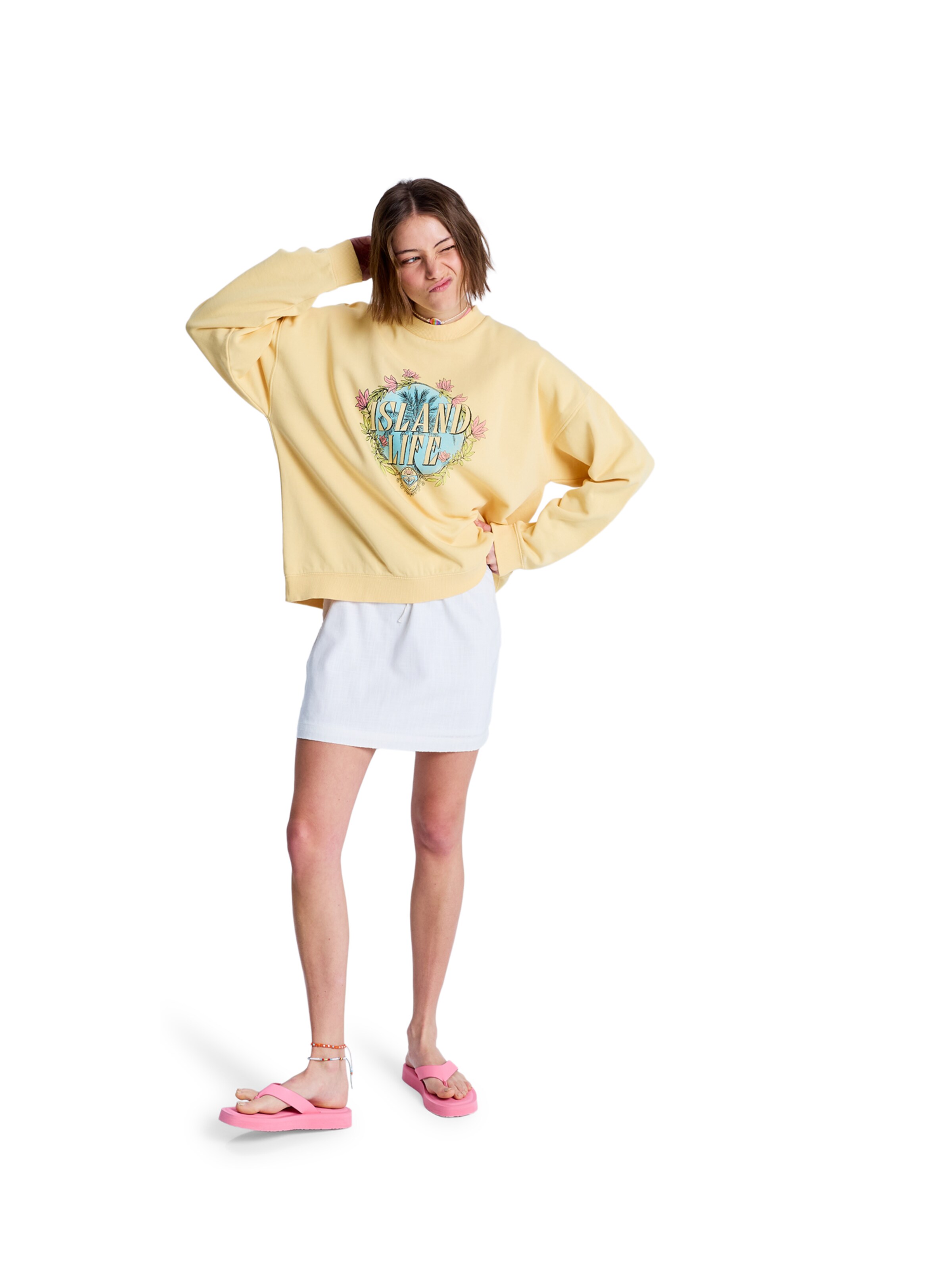 ROXY Sweatshirt 'Lineup' in Yellow