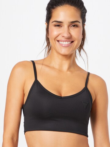 GUESS Sports Bra in Black: front