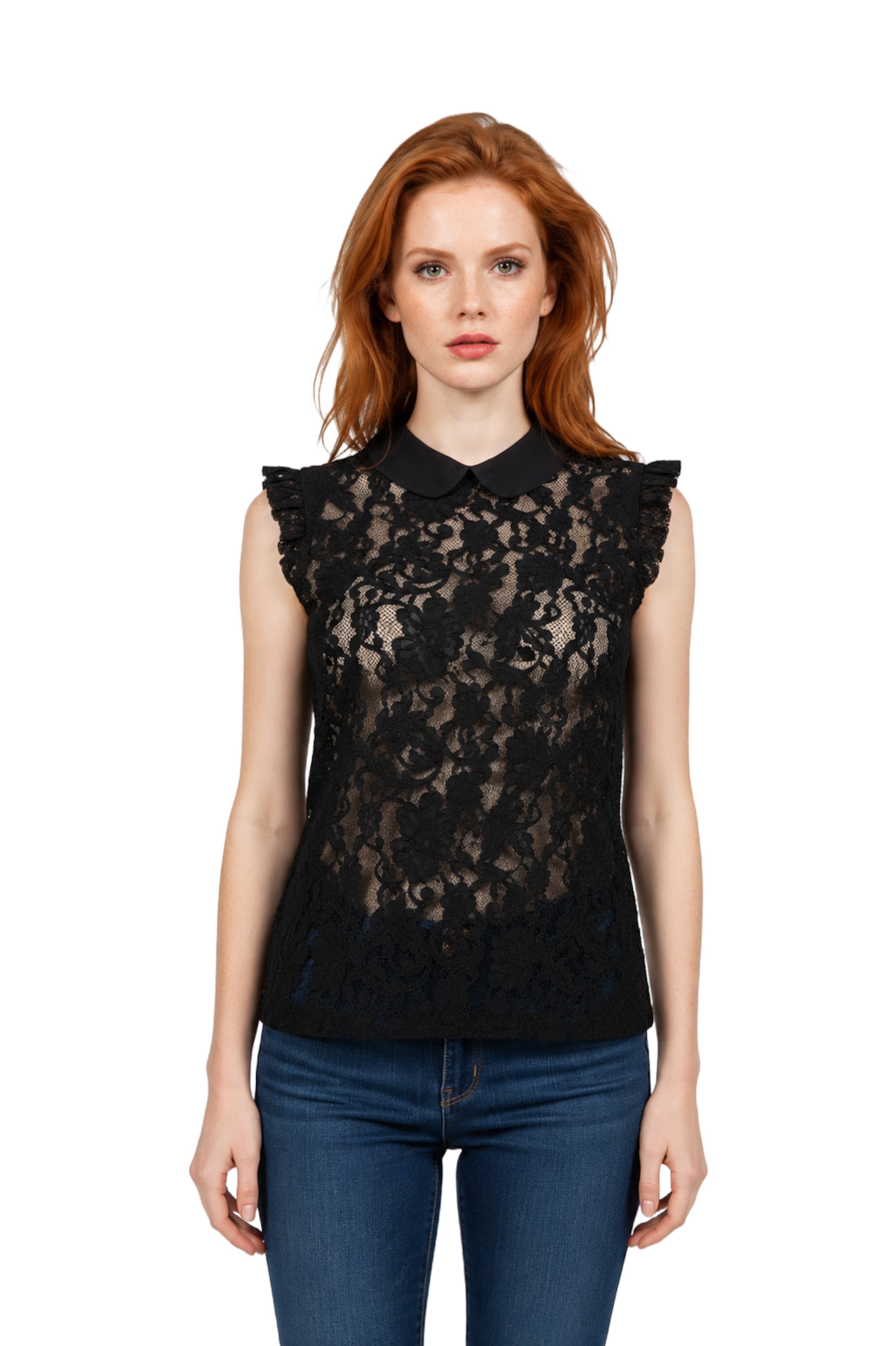 Alexa Dash Bluse in Schwarz: Vorderseite