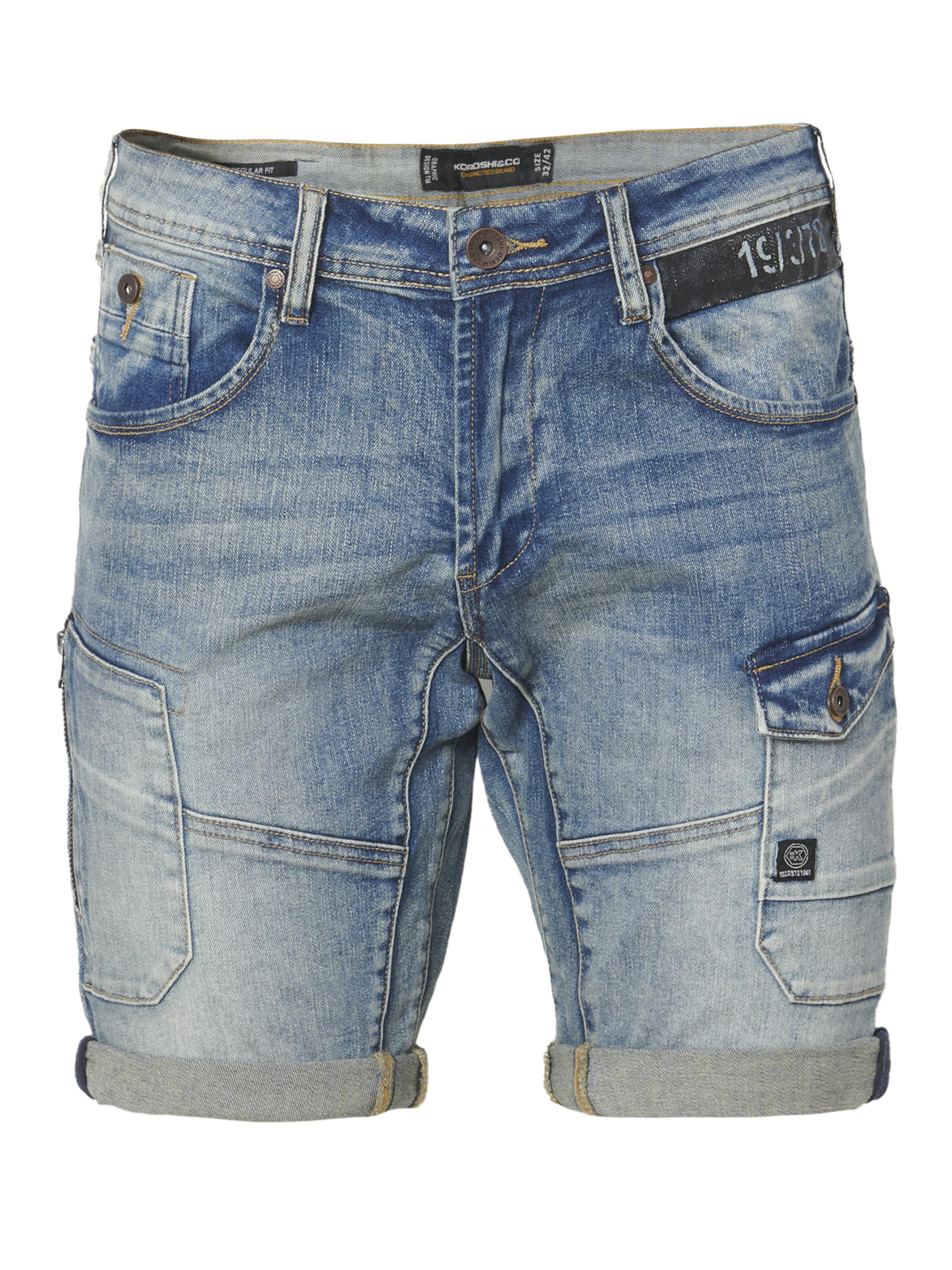 KOROSHI tavaline Klapptaskutega teksapüksid, värv sinine: eest vaates