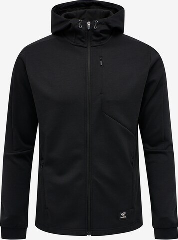 Hummel Athletic Zip-Up Hoodie in Black: front