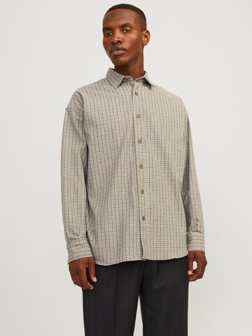 JACK & JONES Regular fit Overhemd 'JPRBLAbradfort' in Grijs: voorkant