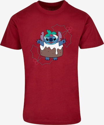 ABSOLUTE CULT T-Shirt 'Lilo And Stitch - Pudding Holly' in Rot: predná strana