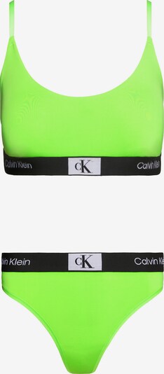 Calvin Klein Underwear Set Bralette und String in neongrün / schwarz / weiß, Produktansicht