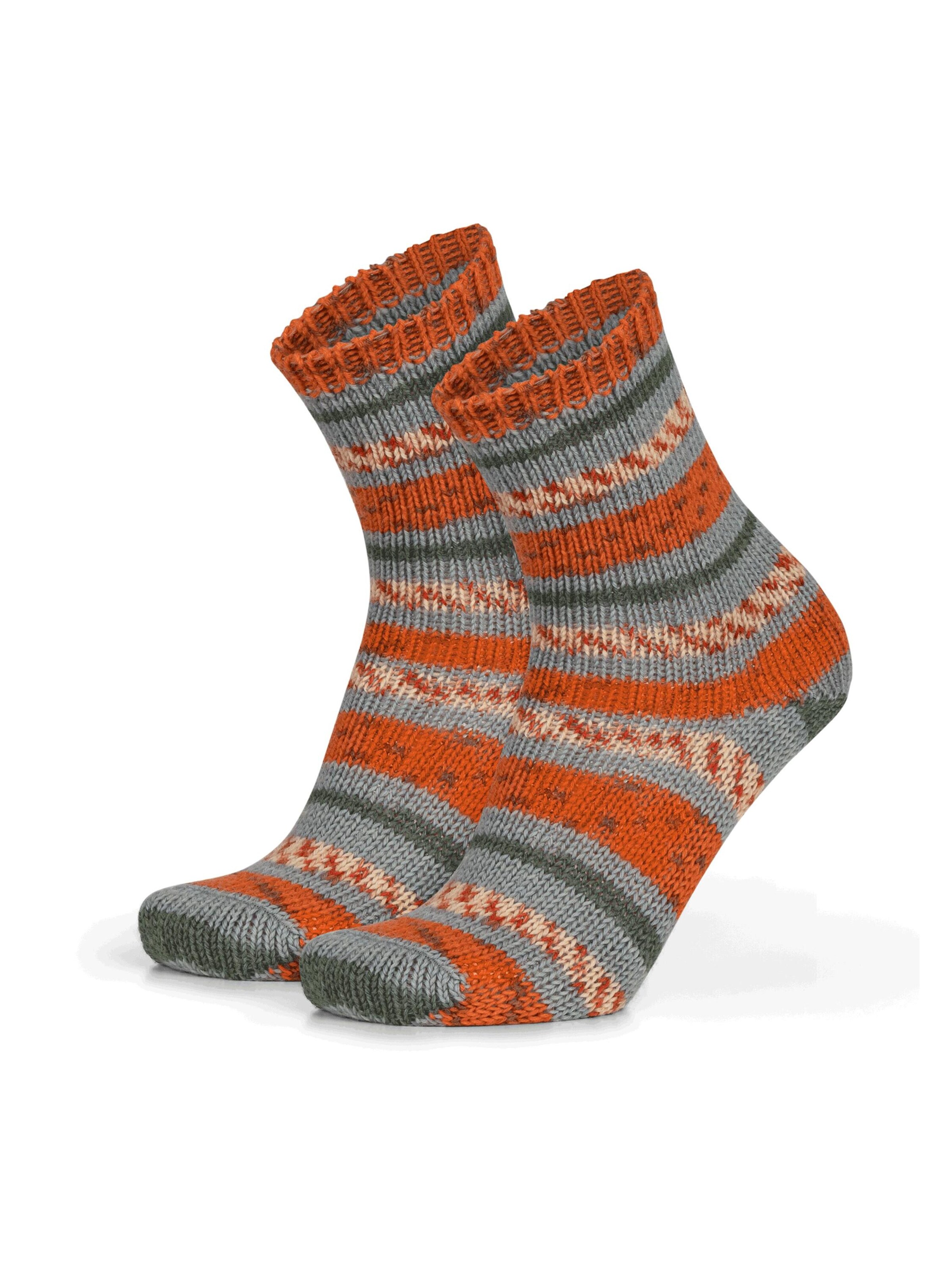 Chaussettes normani en orange : devant