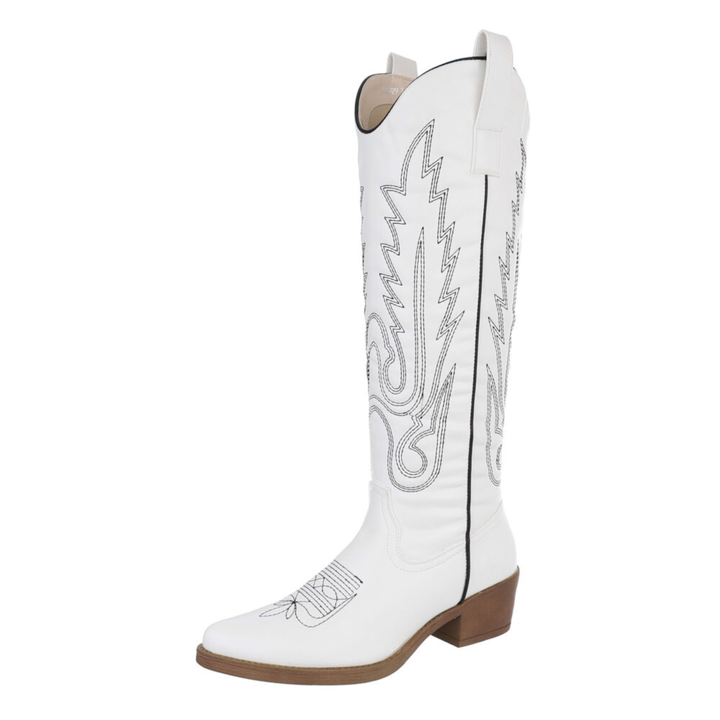 Ital-Design Cowboy Boots in White: front