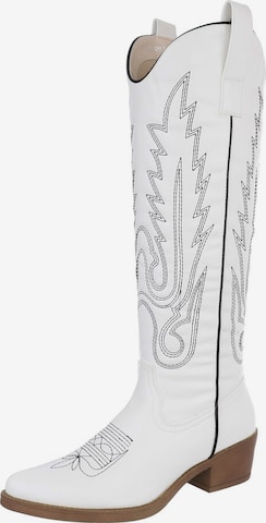 Ital-Design Cowboystiefel in Weiß: Vorderseite