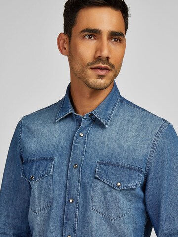 HECHTER PARIS Regular fit Button Up Shirt in Blue