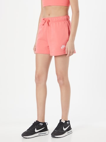 Nike Sportswear - Regular Calças 'Club Fleece' em laranja: frente
