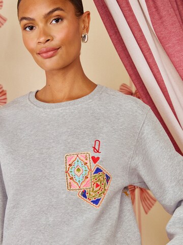 Felpa 'Poker' di love & roses in grigio