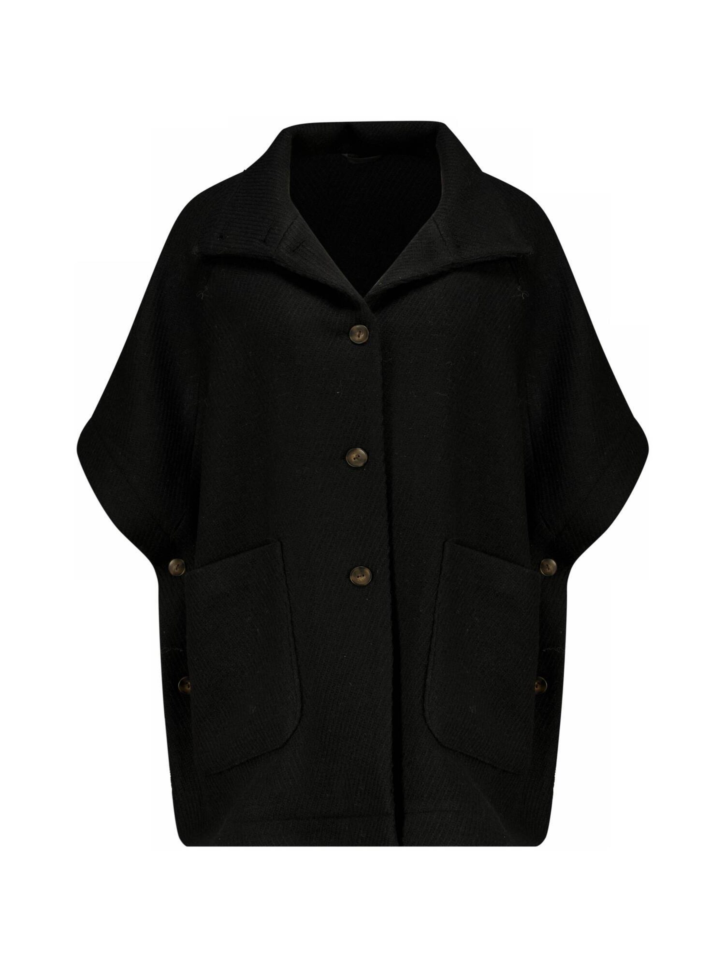 Cape 'Mawira' Deeluxe en noir : devant