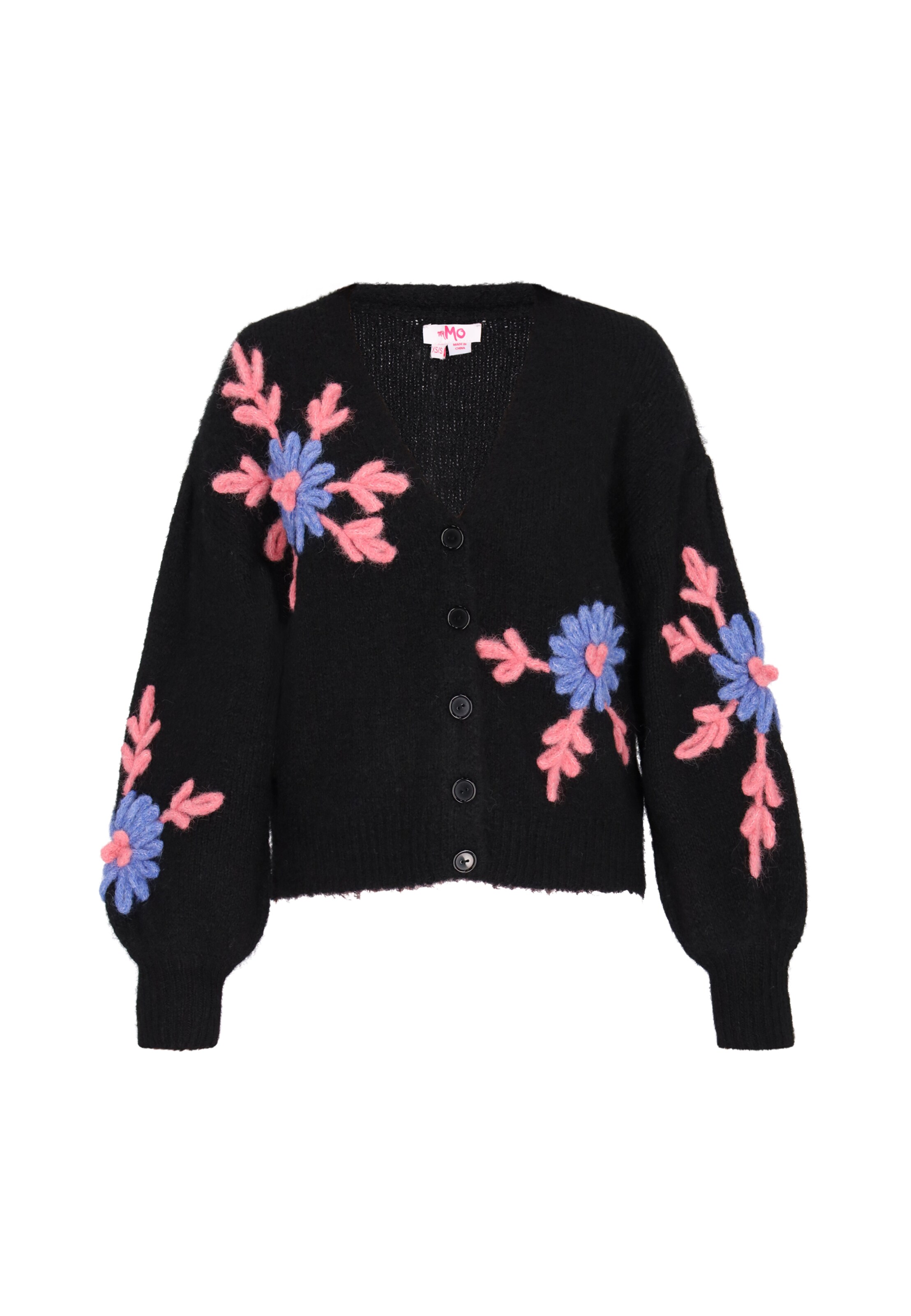 MYMO Υπερμεγέθη πλεκτή ζακέτα σε μαύρο: μπροστά