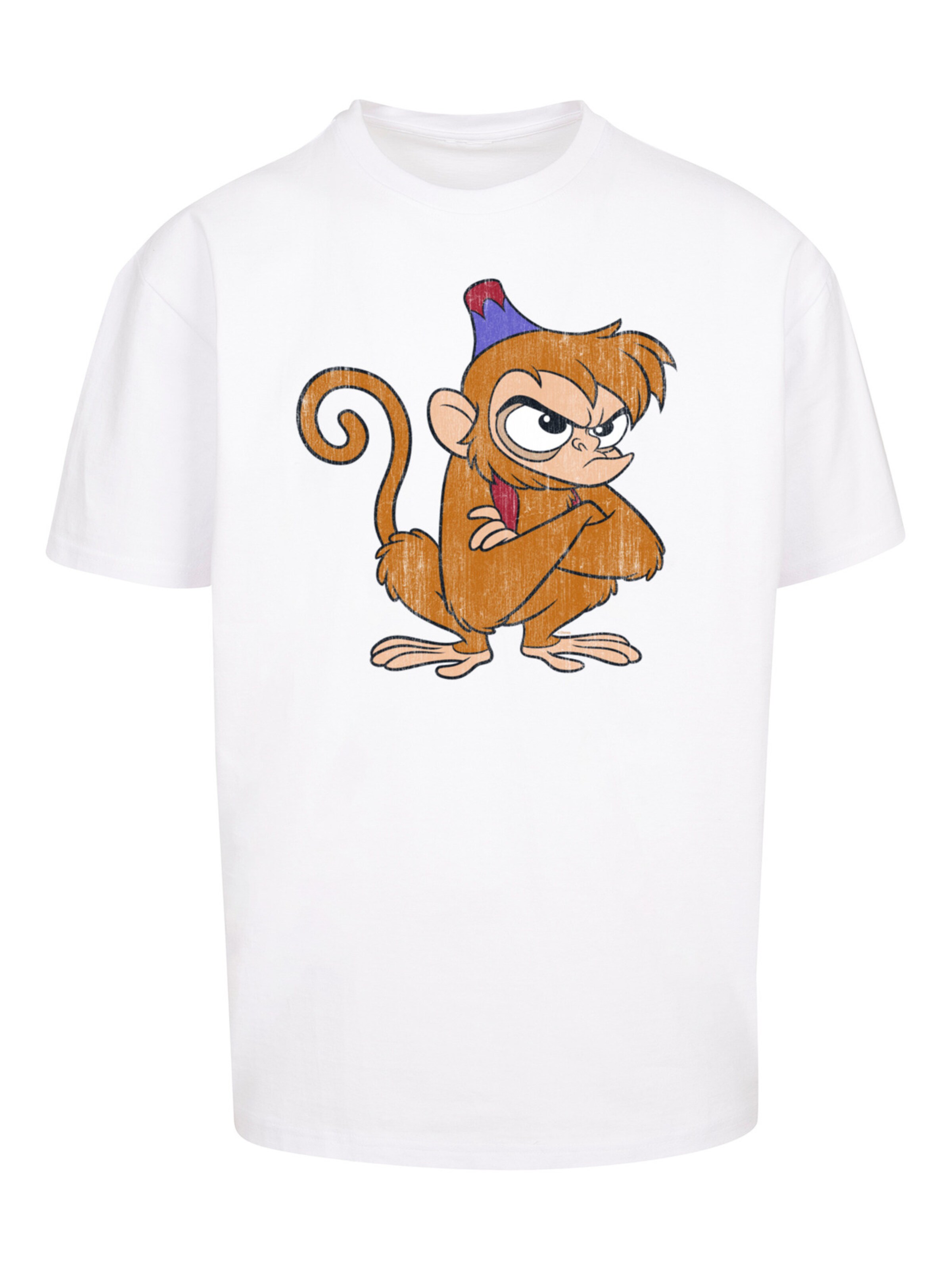 T-Shirt 'Disney Aladdin Angry Abu' F4NT4STIC en blanc : devant