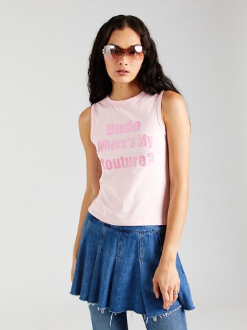 Juicy Couture Топ 'DUDE' в Ярко-розовый: спереди