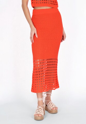 IZIA Skirt in Orange: front
