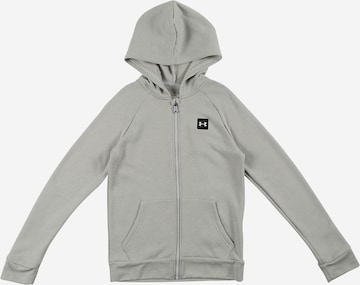 UNDER ARMOUR Athletic Zip-Up Hoodie 'RIVAL' in Grey: front