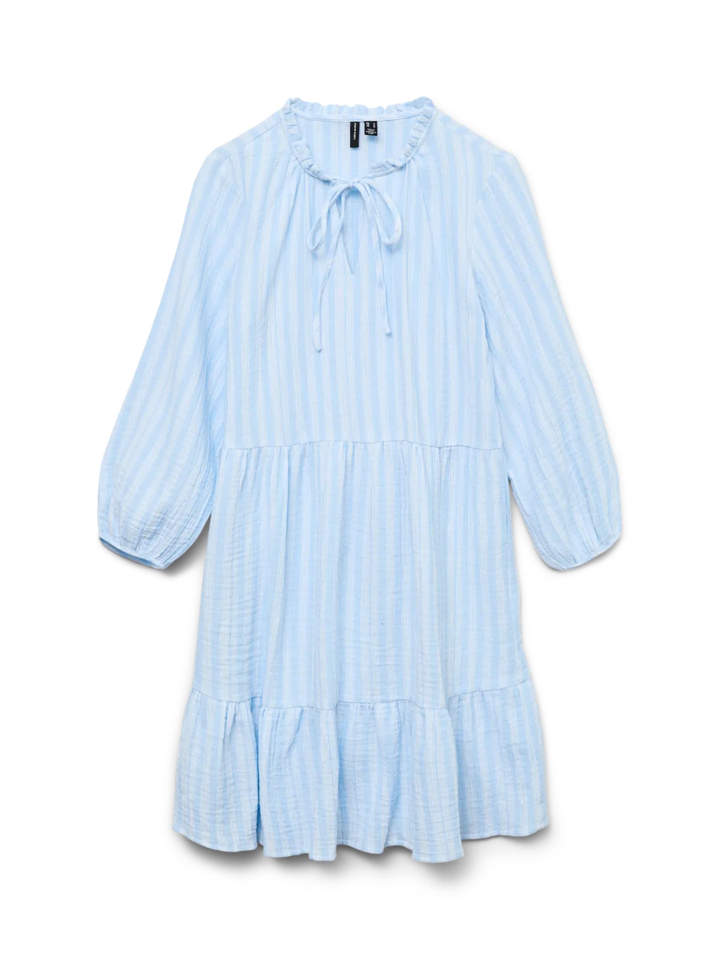 VERO MODA Jurk 'VMNANNA Midi dress' in Blauw: voorkant
