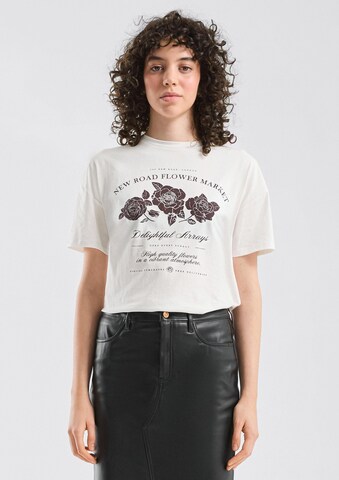 T-shirt QS en beige : devant