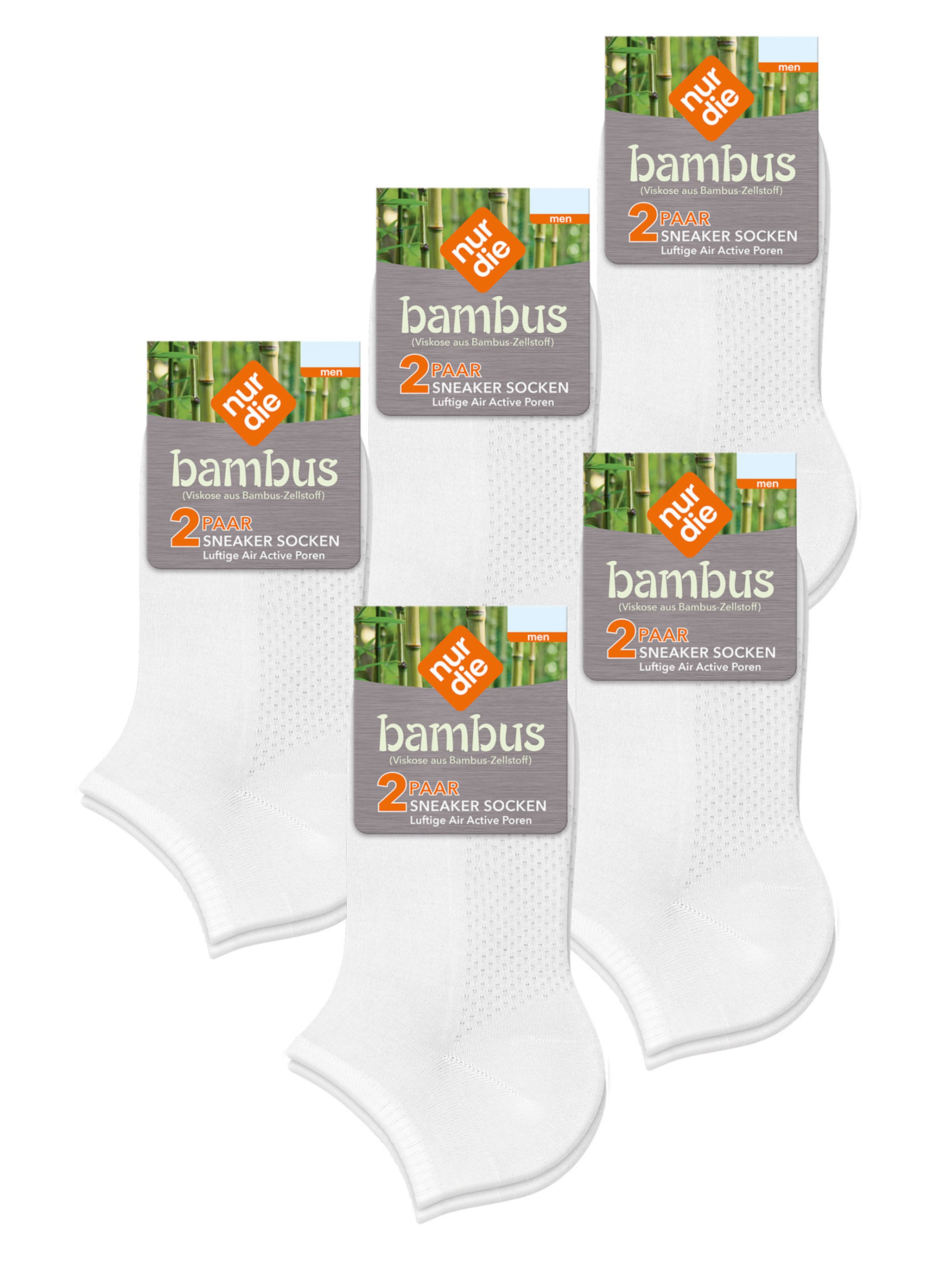 Nur Die Socks ' Bambus Sneaker ' in White: front