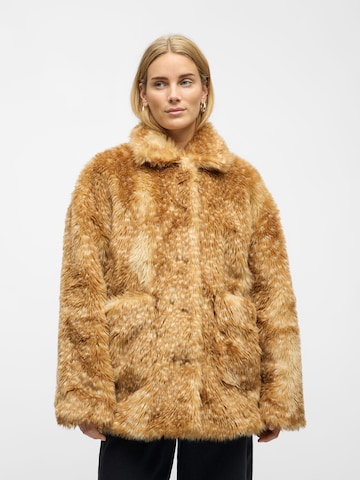 OBJECT Wintermantel 'OBJFai' in Bruin: voorkant