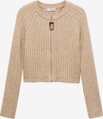 MANGO Knit Cardigan 'Tipton' in Brown: front