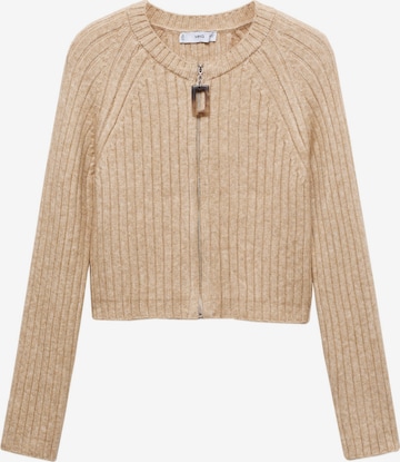 MANGO Knit Cardigan 'Tipton' in Brown: front