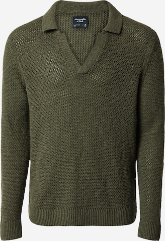 Abercrombie & Fitch Trui in Groen: voorkant